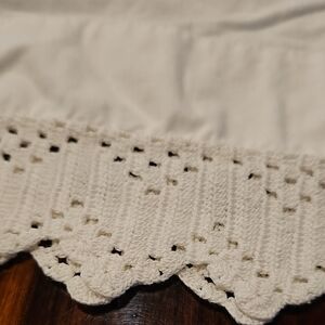 Cream Cotton Pillowcase Blue Embroidery